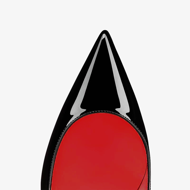 Escarpins à talons aiguilles en cuir verni avec intérieur rouge