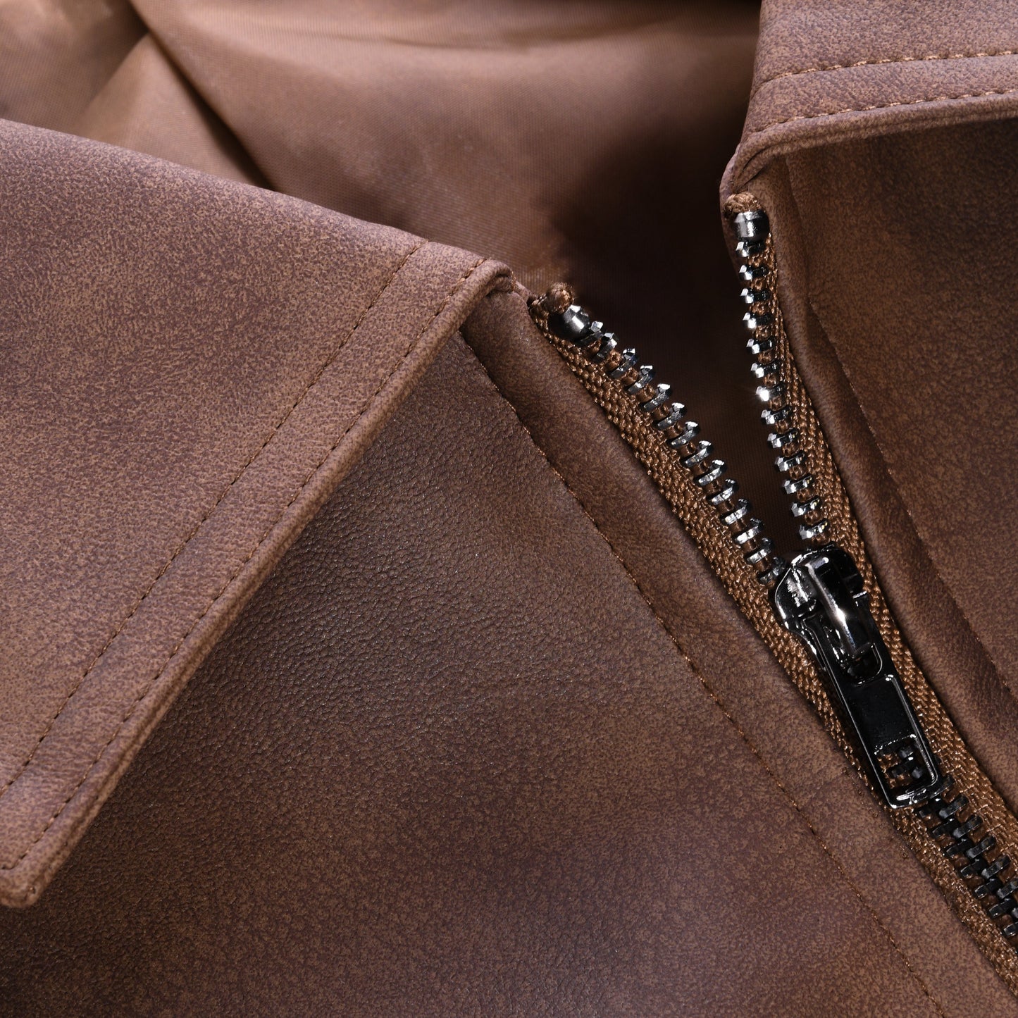 Veste en cuir zippée classique pour homme