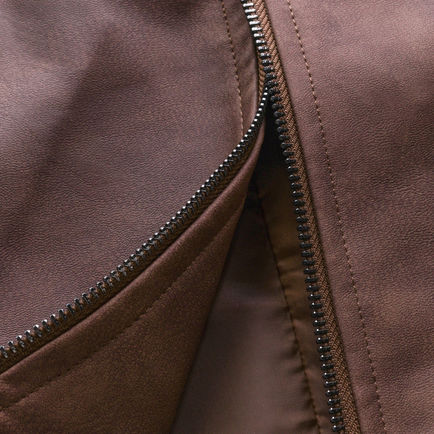 Veste en cuir zippée classique pour homme