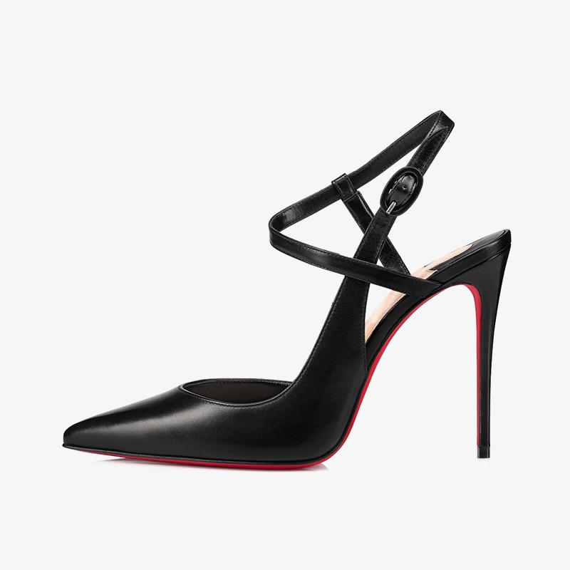 Escarpins à talons aiguilles en cuir brillant