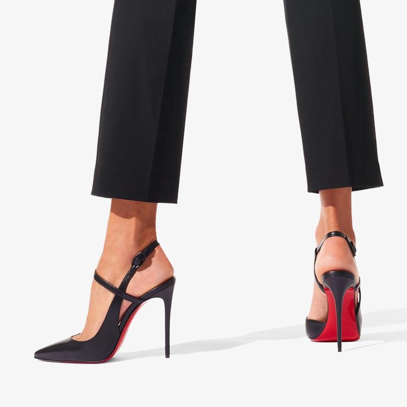 Escarpins à talons aiguilles en cuir brillant