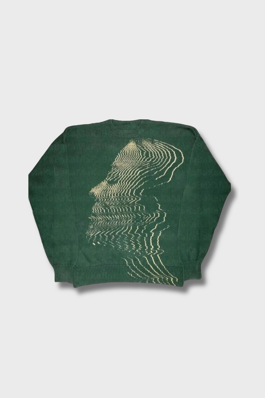 Pull tricoté graphique « Vibrations »