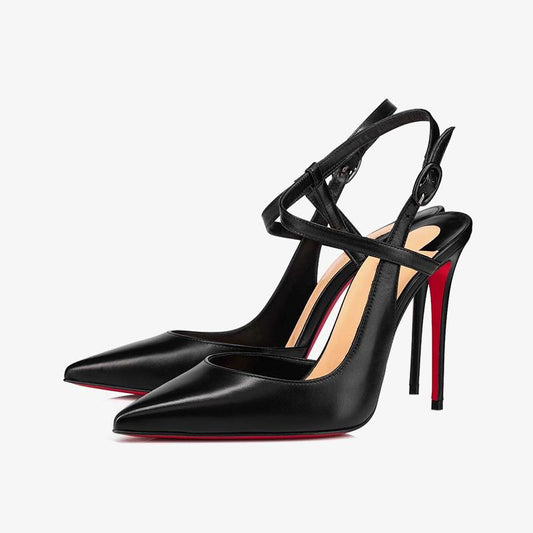 Escarpins à talons aiguilles en cuir brillant